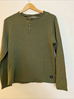🎀3 for $19✨Buffalo David Bitton Men'Small Olive Long Sleeve Henley Size Small